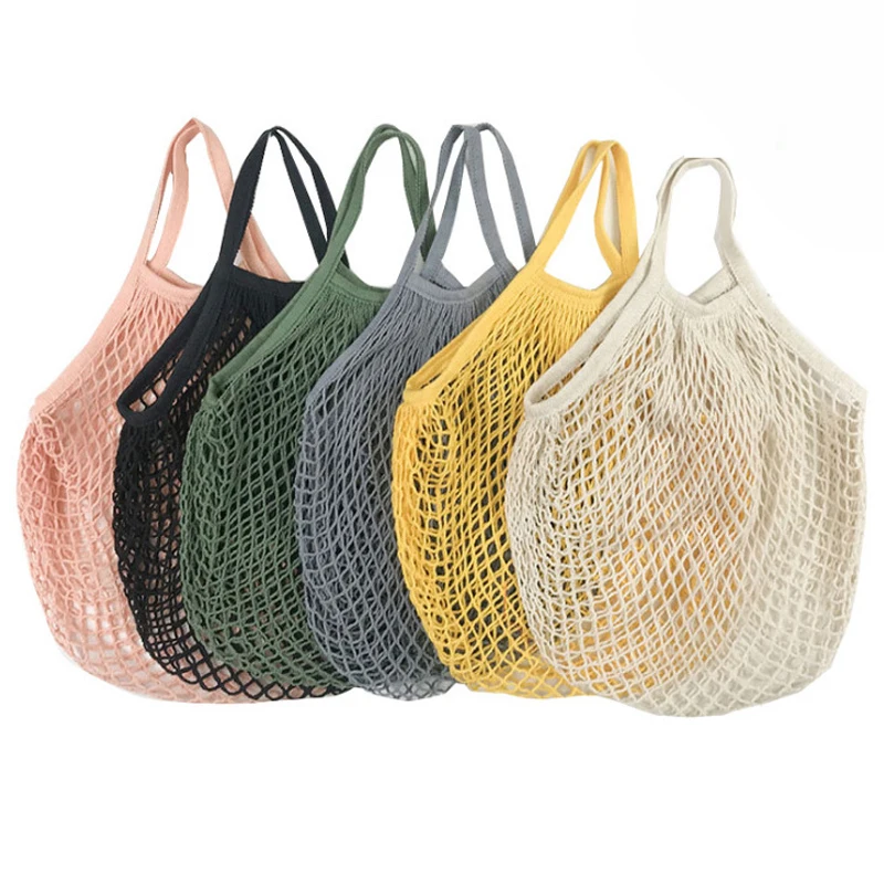 Reusable Produce Bag - Foldable Cotton Mesh Shopping Bag Reusable